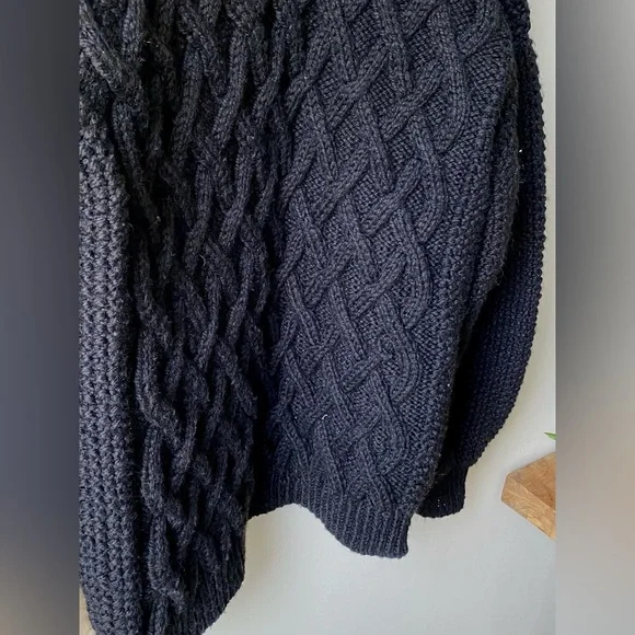 Chunky knit black open front cardigan - Picture 12 of 12